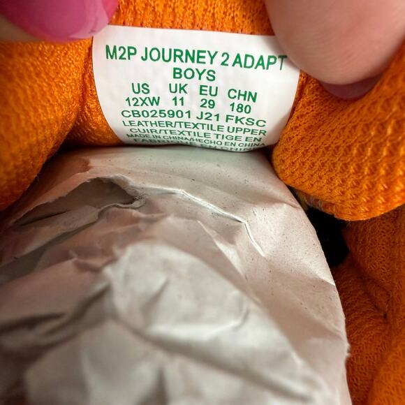 Stride Rite Made2Play Gray Blue Orange Sneakers Shoes Boys Size 12 Wide - Picture 5 of 5